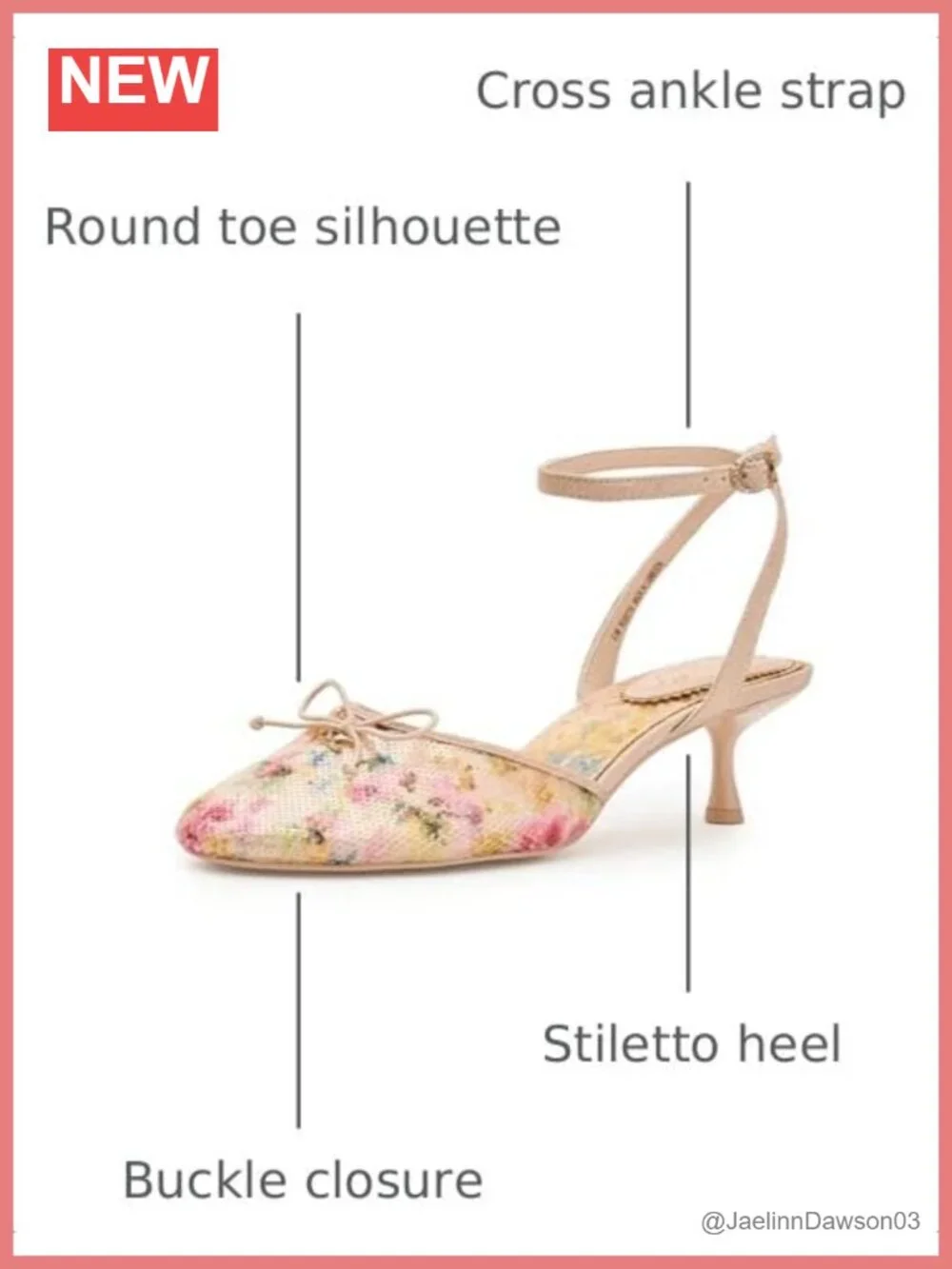 Women's Kitten Heel Pumps with Cross Ankle Strap Round Toe